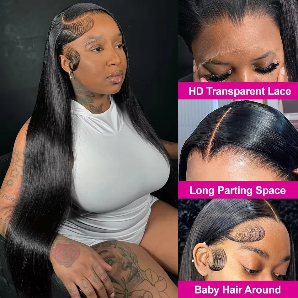 13x6 Super Double Drawn Bone Straight HD Lace Front Human Hair Glueless Wigs 5x7 Ready To Wear Vietnamese Virgin Hair For Women