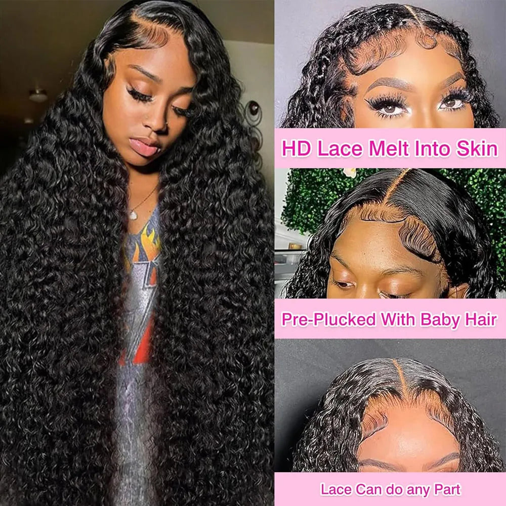 250 Density Lace Front Wig Human Hair 13x4 Jerry Curly Wigs for Women Pre Plucked with Natural Hair Brazilian Virgin