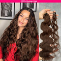 Raw 100% Human Hair Body Wave Miracle Knots Crochet Hair Extensions Boho Braids Chocolate Brown Feather Crochet Human Hair