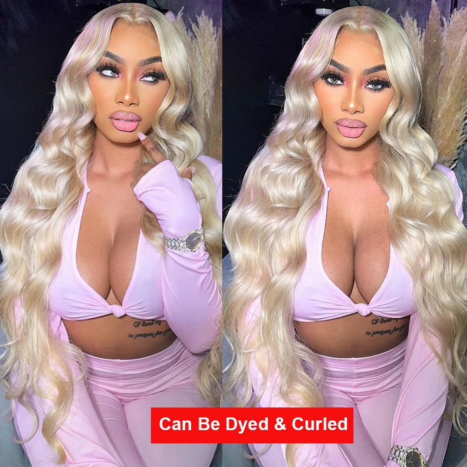 613 Blonde 13x6 HD Lace Frontal Human Hair Wigs 613 Lace Front Wigs For Women 40 Inch Long Straight Human Hair Wigs Can Be Dyed