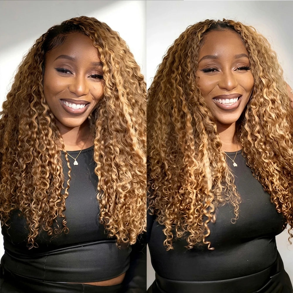 Highlight Miracle Knots Feathered Crochet Human Hair Burmese Curly 100% Raw Human Hair Extensions Colored Crochet Human Hair