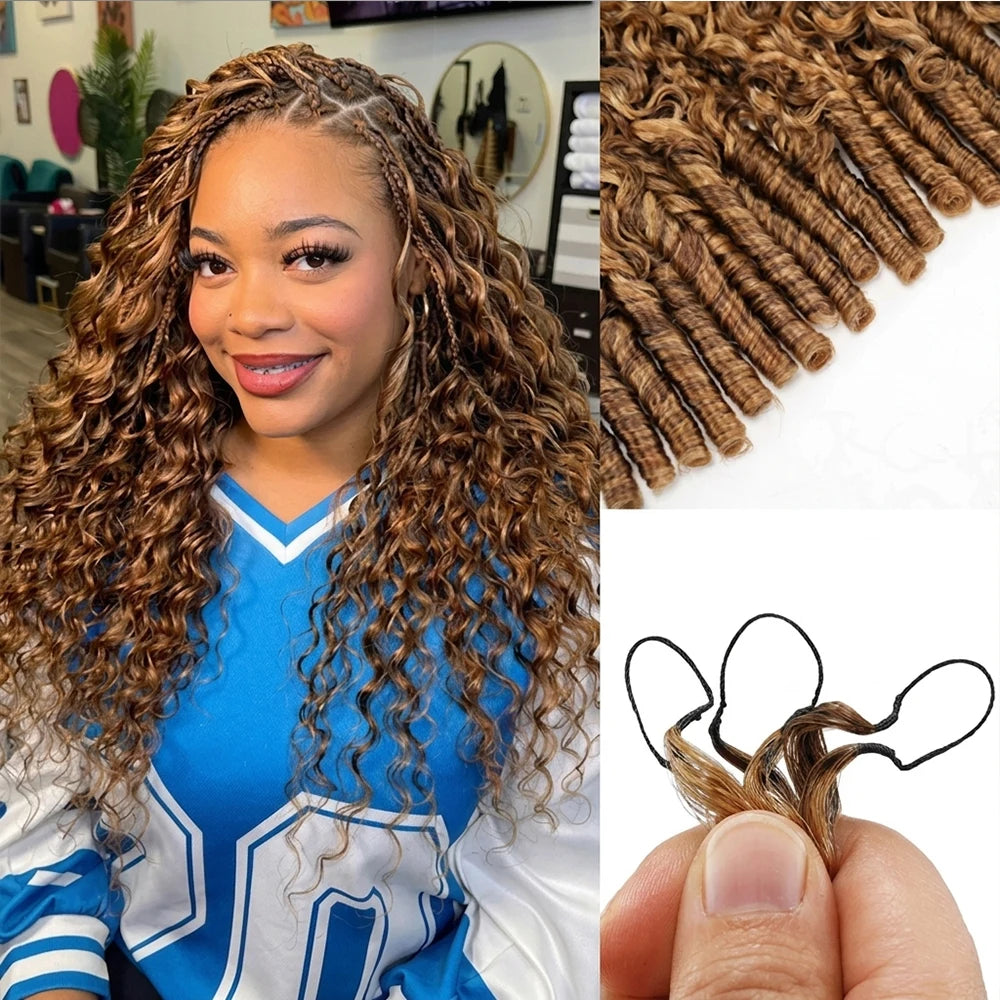 Highlight Miracle Knots Feathered Crochet Human Hair Burmese Curly 100% Raw Human Hair Extensions Colored Crochet Human Hair