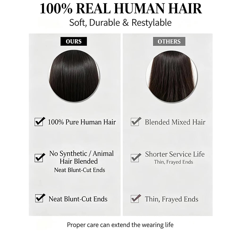 100% Human Hair Wigs 250 Density Straight Wear and Go Glueless Wigs Human Hair Ready To Wear Pre Plucked 4X4 Lace Closure Wig
