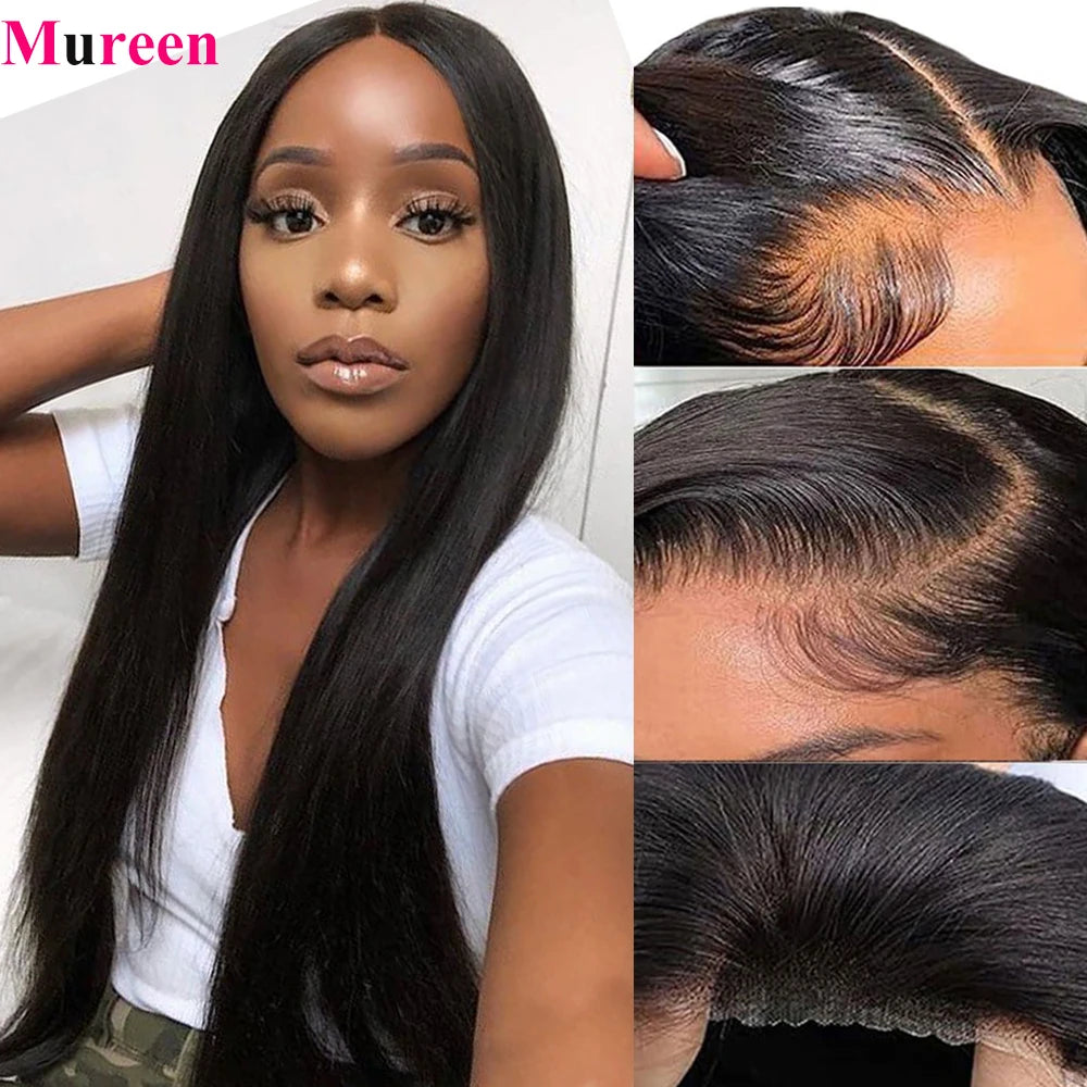 100% Human Hair Wigs 250 Density Straight Wear and Go Glueless Wigs Human Hair Ready To Wear Pre Plucked 4X4 Lace Closure Wig