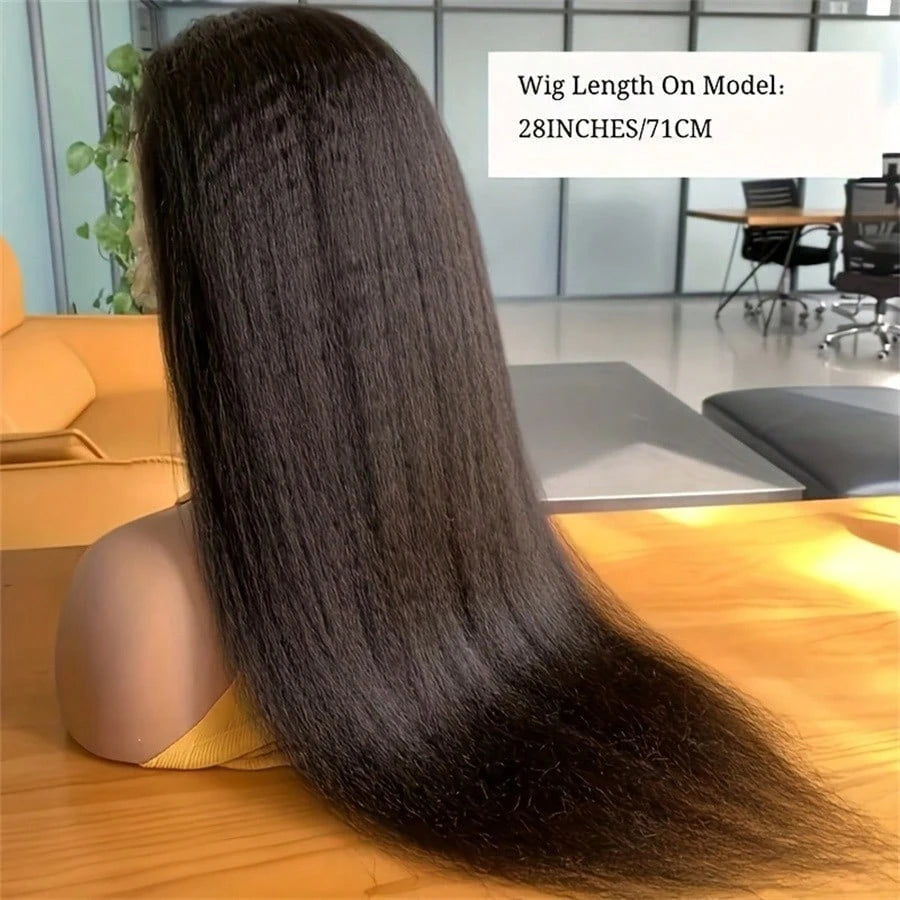 13x4 Kinky Straight HD Lace Front Human Hair Wigs Kinky Straight 360 Full Lace Frontal Wigs For Women Pre Plucked 250 Density