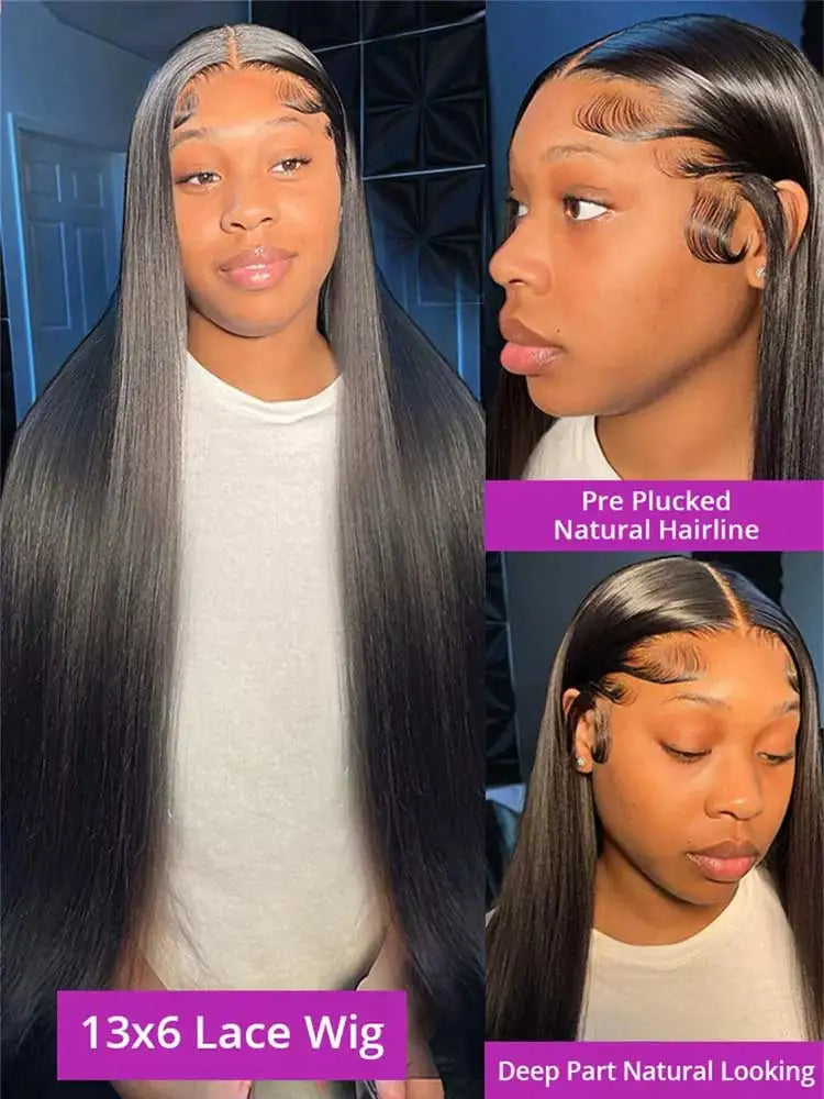 40 42 Inch Straight Human Hair Wigs 13X4 13X6 HD Lace Frontal Human Hair Wigs 5X5 Glueless Bone Straight Lace Front Wigs