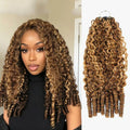 Highlight Miracle Knots Feathered Crochet Human Hair Burmese Curly 100% Raw Human Hair Extensions Colored Crochet Human Hair