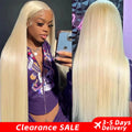 613 Blonde 13x6 HD Lace Frontal Human Hair Wigs 613 Lace Front Wigs For Women 40 Inch Long Straight Human Hair Wigs Can Be Dyed