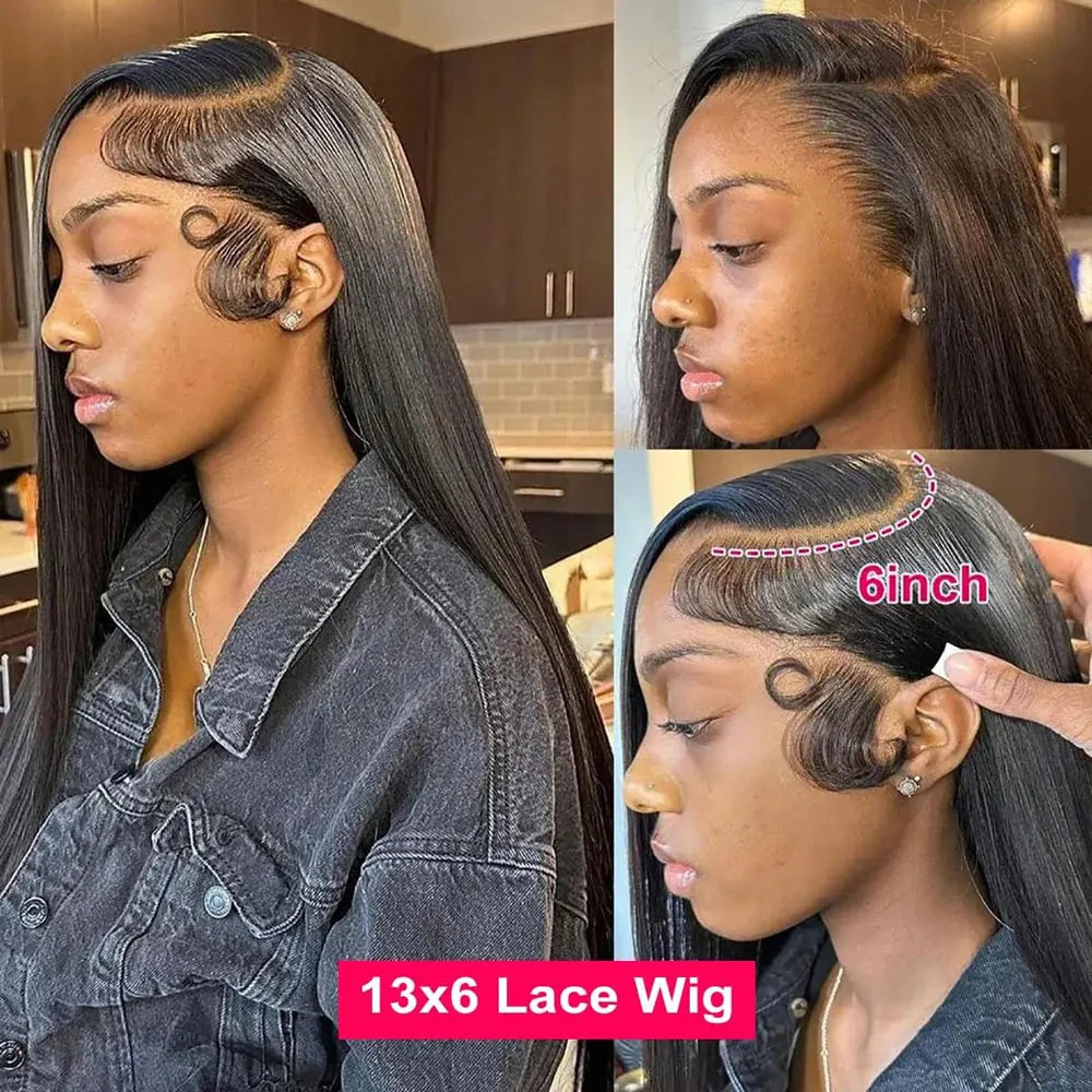 30 40 Inch Straight Human Hair Wigs 13x6 HD Lace Frontal Wigs Brazilian Bone Straight Lace Frontal Human Hair Wigs For Women