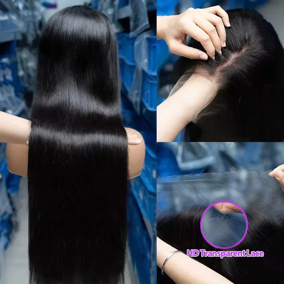 Vietnamese Bone Straight 100% Human Hair Wigs Pre Plucked 13x4 13x6 Lace Frontal Wigs Straight Glueless Wigs For Women No Glue