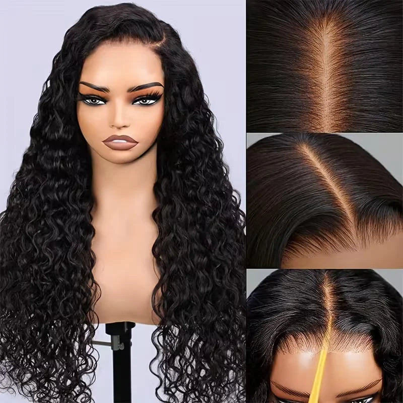 13x6 Hd Glueless Wear And Go Water Wave Wig Human Hair For Women 7x5 Frontal Curly Lace Front Wigs On Clearance Sale 250 Density