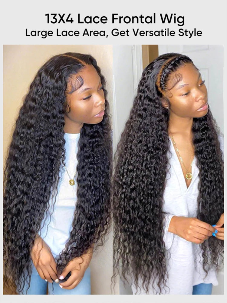 Water Wave Lace Front Wigs Glueless Wig Human Hair Ready To Wear Wigs Brazilian Lace Frontal Human Hair Wigs Pre Cut For Women